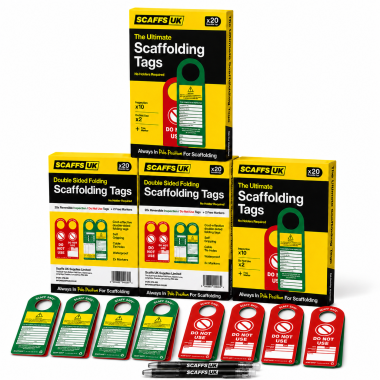 4 ScaffSafe - Double-Sided Folding Scaffolding Tag Sets